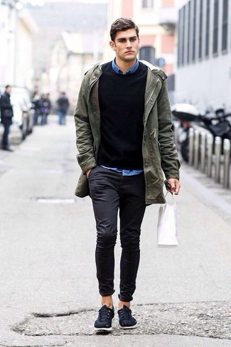 Dunkeltürkisen Parka kombinieren – 201 Herren Outfits kalt Wetter