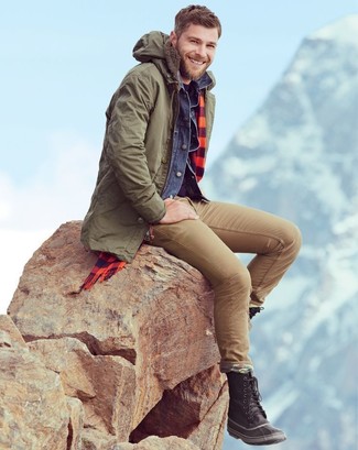 Dunkeltürkisen Parka kombinieren – 201 Herren Outfits kalt Wetter