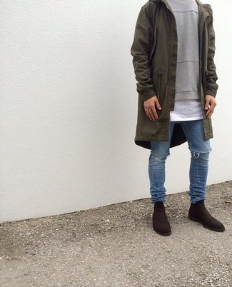 Dunkeltürkisen Parka kombinieren – 201 Herren Outfits kalt Wetter