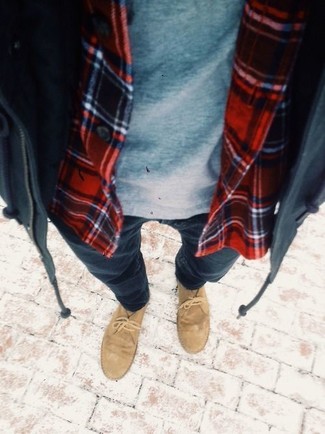 Dunkeltürkisen Parka kombinieren – 201 Herren Outfits kalt Wetter