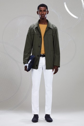 Dunkeltürkise Regenjacke kombinieren – 92 Frühling Herren Outfits