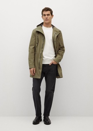 Dunkeltürkise Regenjacke kombinieren – 92 Frühling Herren Outfits