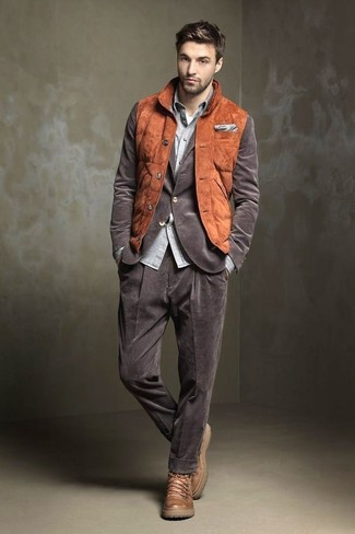 Rotbraune Anzughose aus Cord kombinieren – 71 Herren Outfits