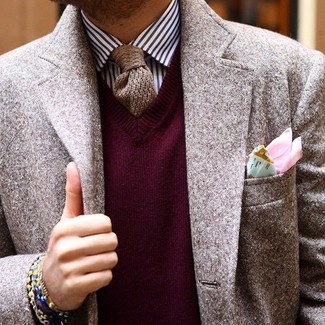 Rotbraune Strick Krawatte kombinieren – 137 Herren Outfits