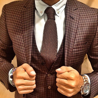 Rotbraune Strick Krawatte kombinieren – 137 Herren Outfits