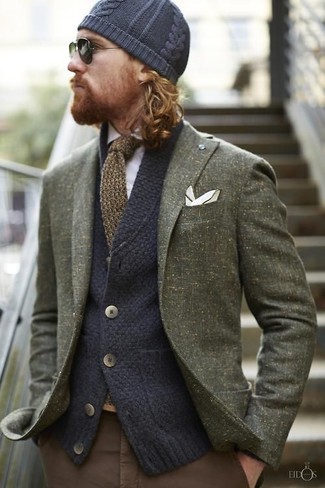 Rotbraune Strick Krawatte kombinieren – 137 Herren Outfits