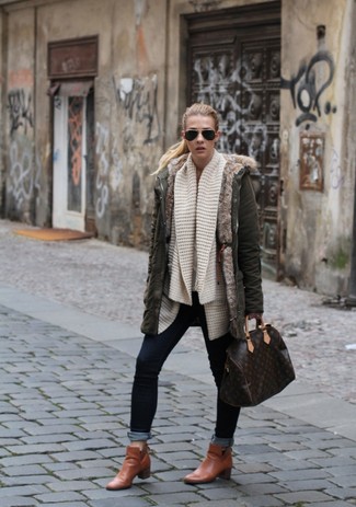 Rotbraune Leder Stiefeletten kombinieren – 173 Damen Outfits