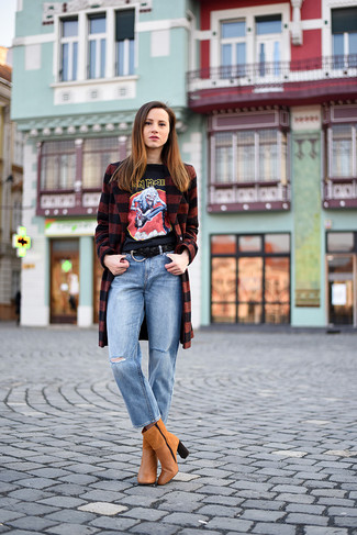 Rotbraune Leder Stiefeletten kombinieren – 23 Casual Damen Outfits
