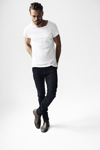 Rotbraune Chelsea Boots aus Leder kombinieren – 1086+ Herren Outfits