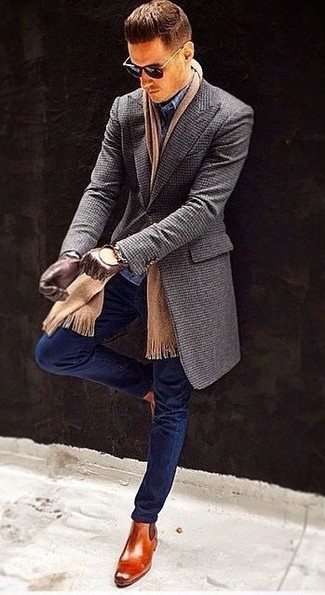 Rotbraune Chelsea Boots aus Leder kombinieren – 1086+ Herren Outfits