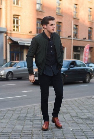 Rotbraune Chelsea Boots aus Leder kombinieren – 1086+ Herren Outfits