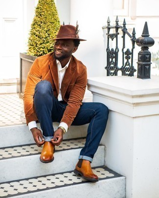 Rotbraune Chelsea Boots aus Leder kombinieren – 1086+ Herren Outfits