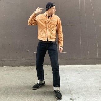 Welche T-Shirts mit einem Rundhalsausschnitt mit rotbrauner Shirtjacke zu tragen – 122 Smart-Casual Herren Outfits