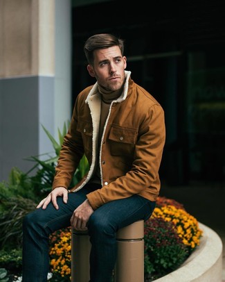 Welche Rollkragenpullover mit rotbrauner Shirtjacke zu tragen – 116 Herren Outfits