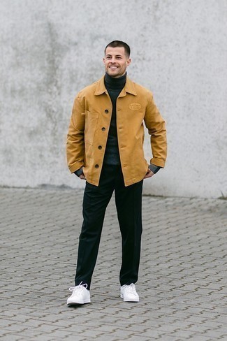Welche Rollkragenpullover mit rotbrauner Shirtjacke zu tragen – 116 Herren Outfits