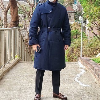 dunkelblauer Trenchcoat von Junya Watanabe MAN