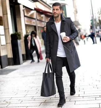 schwarze Shopper Tasche aus Segeltuch von WANT Les Essentiels