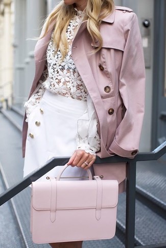 rosa Satchel-Tasche aus Leder von Cambridge Silversmiths