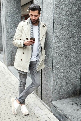 graue Strickjacke mit einem Schalkragen von Armani Jeans