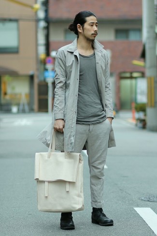 hellbeige Shopper Tasche aus Leder von Bao Bao Issey Miyake