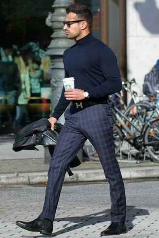 Wie Rollkragenpullover mit Bikerjacke zu kombinieren – 186 Herren Outfits