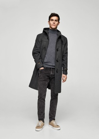 Wie Rollkragenpullover mit Düffelmantels zu kombinieren – 55 Herren Outfits