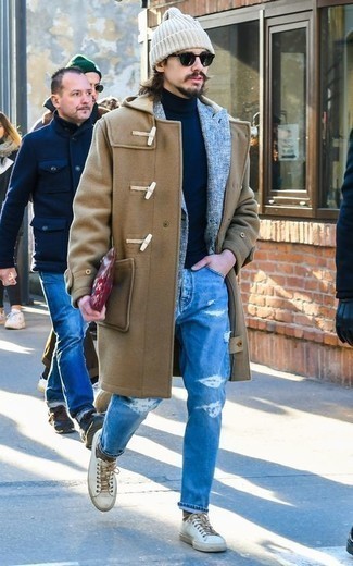 Wie Rollkragenpullover mit Düffelmantels zu kombinieren – 55 Herren Outfits