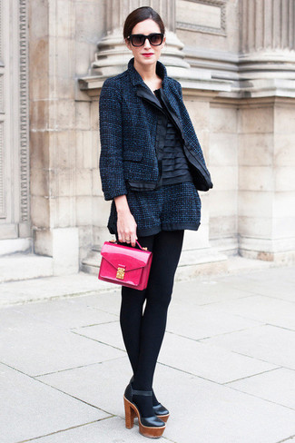 dunkelblaue Tweed-Jacke von Etoile Isabel Marant