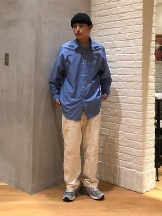 blaues Langarmhemd von Wooyoungmi
