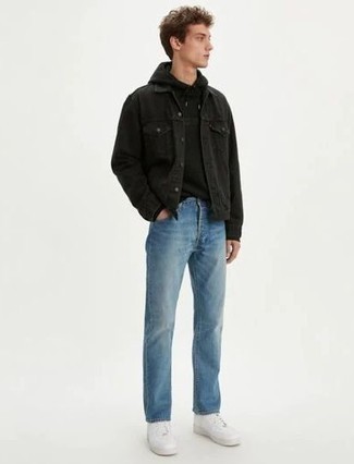 schwarze Jeansjacke von Levi's