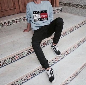 hellblaues bedrucktes Sweatshirt von Amiri