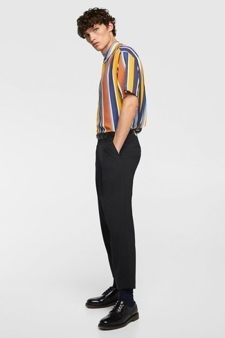 mehrfarbiges vertikal gestreiftes Kurzarmhemd von Gitman Vintage