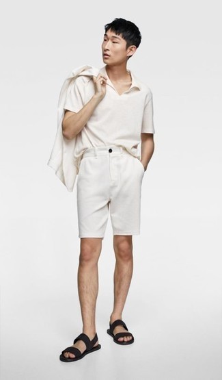 weiße Shorts von AMI Alexandre Mattiussi