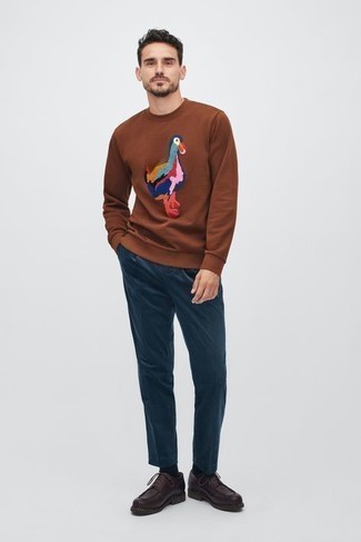 braunes bedrucktes Sweatshirt von Amiri