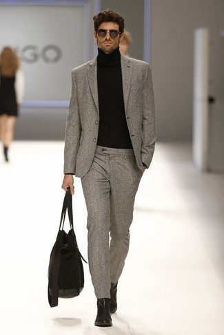 schwarze Shopper Tasche aus Segeltuch von Alexander McQueen