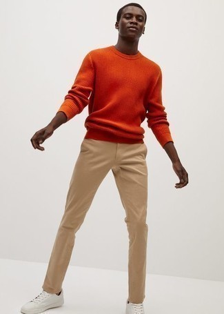 orange Pullover mit einem Rundhalsausschnitt von Minimum