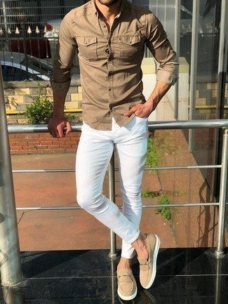 weiße enge Jeans von Ermenegildo Zegna