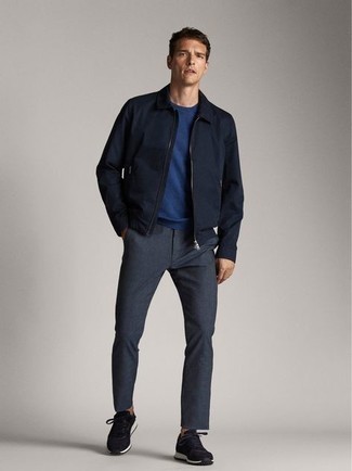 dunkelblaue Harrington-Jacke von Polo Ralph Lauren