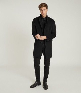 schwarzer Mantel von Jil Sander