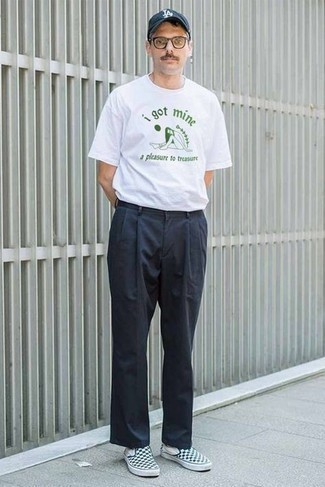 weißes und grünes bedrucktes T-Shirt mit einem Rundhalsausschnitt von Supreme