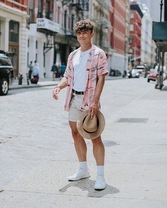 rosa bedrucktes Kurzarmhemd von Alexander Wang