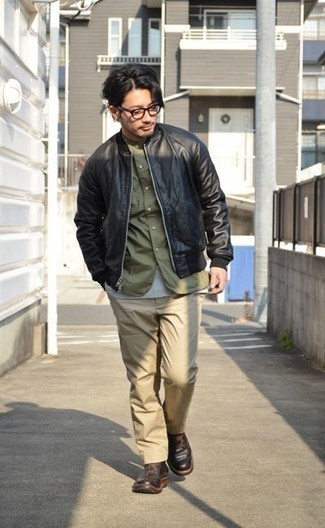 schwarze Leder Bomberjacke von Addict Clothes Japan