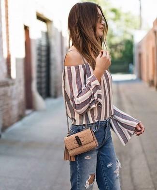 Vertikal gestreifte Bluse kombinieren – 74 Damen Outfits