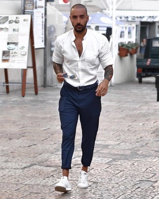 Vertikal gestreifte Chinohose kombinieren – 762+ Herren Outfits