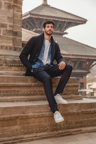 Vertikal gestreifte Chinohose kombinieren – 762+ Herren Outfits