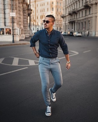 Vertikal gestreifte Chinohose kombinieren – 762+ Herren Outfits