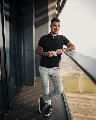 Vertikal gestreifte Chinohose kombinieren – 382 Casual Herren Outfits