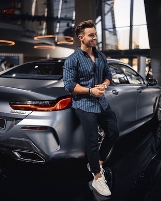 Vertikal gestreifte Chinohose kombinieren – 762+ Herren Outfits