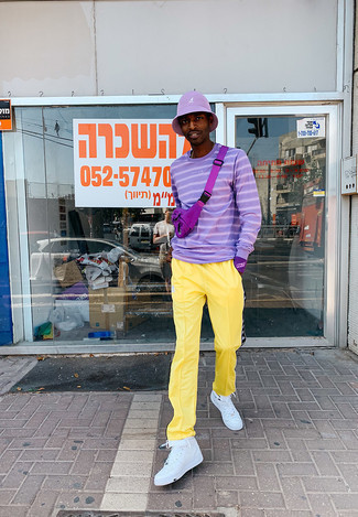 Violette Taschen kombinieren – 16 Herren Outfits warm Wetter