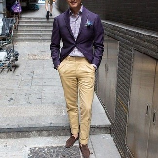 Violettes Sakko kombinieren – 115 Herren Outfits